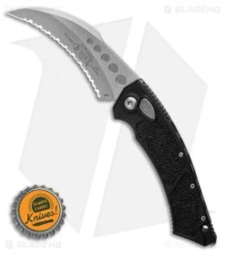 Microtech Hawk Automatic Knife (4" Full Serrations Stonewash) 166-12 -Microtech Microtech Hawk Automatic Knife 4 Full Serrations Stonewash 166 12 BHQ 124655 LS Bottlecap