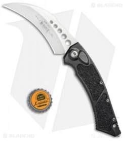 Microtech Hawk Automatic Knife (4" Stonewash) 166-10 -Microtech Microtech Hawk Automatic Knife Proof Run Stonewash 166 10PR BHQ 99409 LS Bottlecap jr