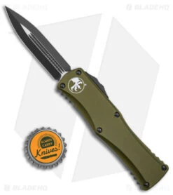 Microtech Hera D/E Automatic Knife Dagger OD Green Aluminum (3" Black) -Microtech Microtech Hera DE Auto Dagger Green Aluminum Black BHQ 145421 jr bottlecap