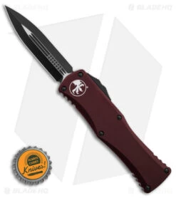 Microtech Hera D/E Auto Knife Dagger Merlot Aluminum (3" Black) -Microtech Microtech Hera DE Auto Knife Dagger Merlot Aluminum 3in Black BHQ 146490 td size