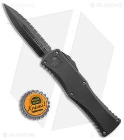 Microtech Hera D/E OTF Auto Knife Shadow DLC (3.1" Black Serr) 702-3 DLCTSH -Microtech Microtech Hera DE Auto Knife Shadow DLC Full Serr Black BHQ 146489 jr bottlecap