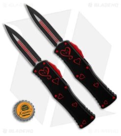 Microtech Hera D/E Signature Series Auto Knife Dagger Twin Flames (3" Two-Tone) -Microtech Microtech Hera DE Signature Series AK Dagger Twin Flames 3in two tone BHQ 180928 td size