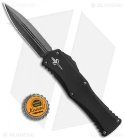 Microtech Hera Custom OTF Automatic Knife Black Aluminum (3" Black DLC SW) -Microtech Microtech Hera OTF Auto Double Edge DLC TT SW 122 10 525 MCK BHQ 134085 jr bottlecap