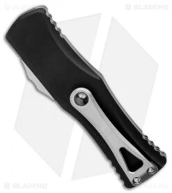 Microtech Hera OTF Automatic Knife Dagger Black Aluminum (3" Stonewash) -Microtech Microtech Hera OTF Automatic Knife Double Edge 3 Stonewash 702 10 BHQ 134520 LS Side