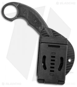 Microtech Bastinelli Signature Iconic Karambit Fixed Blade Knife CF (Black) -Microtech Microtech Iconic Fixed Signature Series Right Hand Carry DLC Standard Black 118 1 DLSCR BHQ 138701 jr sheath