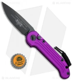 Microtech LUDT Automatic Knife Violet (3.4" Black) 135-1VI -Microtech Microtech LUDT Auto Violet Black 135 1VI BHQ 72398 jr bottlecap