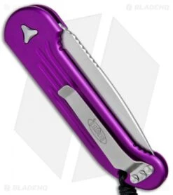 Microtech LUDT Automatic Knife Violet (3.4" Stonewash) 135-10 VI -Microtech Microtech LUDT Auto Violet SW 135 10VI BHQ 72405 jr side