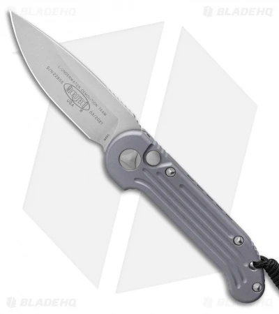 Microtech LUDT Automatic Knife Gray Aluminum (3.4" Stonewash) 135-10GY 3 Microtech LUDT Automatic Knife Gray Aluminum (3.4" Stonewash) 135-10GY