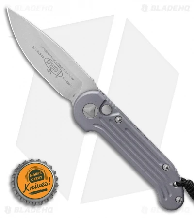 Microtech LUDT Automatic Knife Gray Aluminum (3.4" Stonewash) 135-10GY 6 Microtech LUDT Automatic Knife Gray Aluminum (3.4" Stonewash) 135-10GY - Image 4
