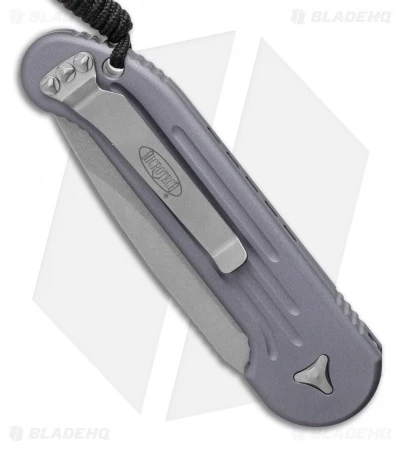 Microtech LUDT Automatic Knife Gray Aluminum (3.4" Stonewash) 135-10GY 5 Microtech LUDT Automatic Knife Gray Aluminum (3.4" Stonewash) 135-10GY - Image 3