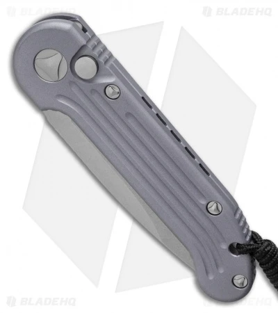 Microtech LUDT Automatic Knife Gray Aluminum (3.4" Stonewash) 135-10GY 4 Microtech LUDT Automatic Knife Gray Aluminum (3.4" Stonewash) 135-10GY - Image 2