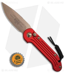 Microtech LUDT Automatic Knife Red (3.4" Bronze) 135-13RD -Microtech Microtech LUDT Automatic Knife Red 3in Bronze BHQ 50130 td size