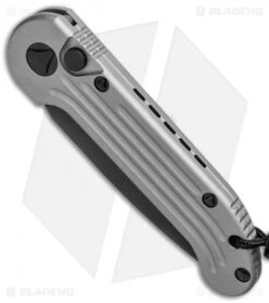 Microtech LUDT Gray Automatic Knife (3.4" Black Serr) 135-2GY -Microtech Microtech LUDT Gray Auto Black Serr 135 2GY BHQ 10567 jr spine