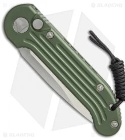 Microtech LUDT Automatic Knife OD Green (3.4" Satin) 135-4OD -Microtech Microtech LUDT OD green satin 135 4OD BHQ 51948 er spine