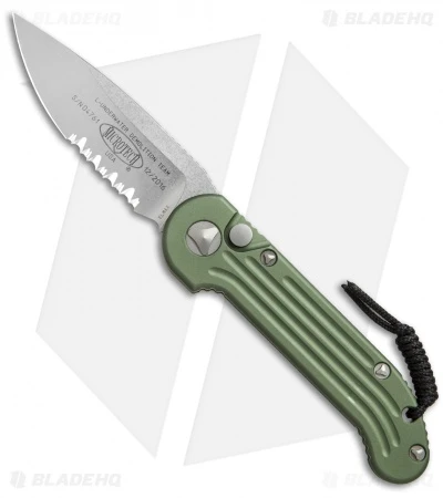 Microtech LUDT Automatic Knife OD Green (3.4" Stonewash Serr) 135-11OD 3 Microtech LUDT Automatic Knife OD Green (3.4" Stonewash Serr) 135-11OD