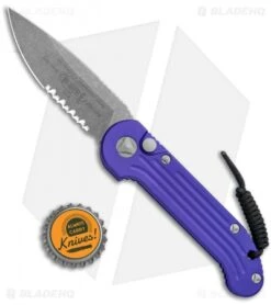 Microtech LUDT Automatic Knife Purple (3.4" Apocalyptic) 135-11APPU -Microtech Microtech LUDT Standard Purple Apocalyptic Serr 135 11APPU BHQ 111434 jr bottlecap
