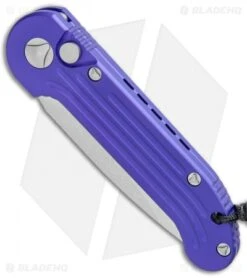 Microtech LUDT Automatic Knife Purple (3.4" Stonewash Serr) 135-11PU -Microtech Microtech LUDT Standard Purple SW Serr 135 11PU BHQ 111436 jr spine