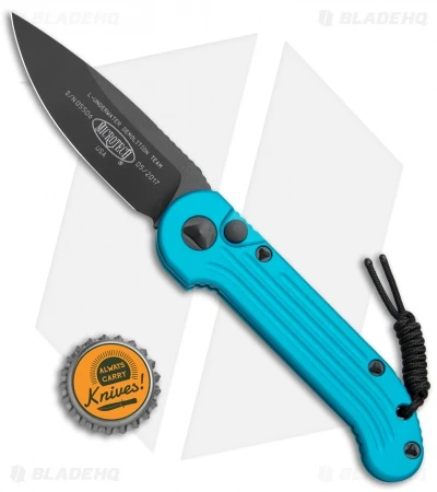 Microtech LUDT Automatic Knife Turquoise (3.4" Black) 135-1TQ 6 Microtech LUDT Automatic Knife Turquoise (3.4" Black) 135-1TQ - Image 4