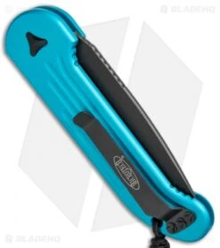 Microtech LUDT Automatic Knife Turquoise (3.4" Black Serr) 135-2TQ -Microtech Microtech LUDT Turq Black Serr 135 2TQ BHQ 69022 jr side