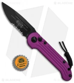 Microtech LUDT Automatic Knife Violet (3.4" Black Serr) 135-2VI -Microtech Microtech LUDT Violet Black Serr 135 2VI BHQ 68510 jr bottlecap