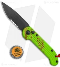 Microtech LUDT Zombie Edition Automatic Knife (3.4" Black Serr) 135-2Z -Microtech Microtech LUDT Zombie Edition Auto Black Serr 135 2Z BHQ 113539 jr bottlecap