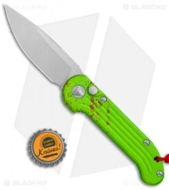 Microtech LUDT Zombie Edition Automatic Knife (3.4" Stonewash) 135-10Z -Microtech Microtech LUDT Zombie Edition Auto SW 135 10Z BHQ 113540 jr bottlecap