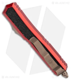 Microtech Makora D/E Signature Series OTF Automatic Knife Red (3.4" Bronze) -Microtech Microtech Makora DE Signature Series OTF Auto Red Bronzed BHQ 179046 jr side