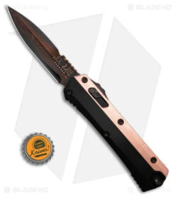 Microtech Marfione Custom Glykon OTF Auto Knife Black (3.75" Tiger Mai Damascus) -Microtech Microtech Marfione Custom Glykon OTF AK Black ein Tiger Mai Damascus BHQ 180604 td size