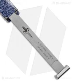 Microtech Marfione Custom Blue Splash Halo V Tanto Knife OTF (4.6" Polish) -Microtech Microtech Marfione Custom Halo V 2 Tanto OTF Purple Gray Spalsh Polished BHQ 90650 jr pull