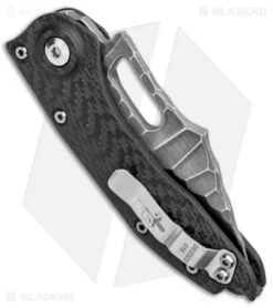 Microtech Marfione Custom Stitch Auto Knife Borka Carbon Fiber (TT Hardware) -Microtech Microtech Marfione Custom Stictch Auto Borka CF Satin Textured BHQ 176003 jr side