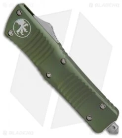 Microtech OD Green Troodon D/E OTF Automatic Knife (3" Satin Serr) 138-5OD -Microtech Microtech OD Green Troodon DE OTF Auto Satin Serr 138 5OD BHQ 13106 jr spine