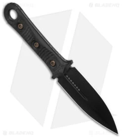 Microtech Borka SBD Dagger Fixed Blade Knife Carbon Fiber (4.4" Black) -Microtech Microtech SBD D E Dagger FB Knife Black G10 BHQ 143316 td spine