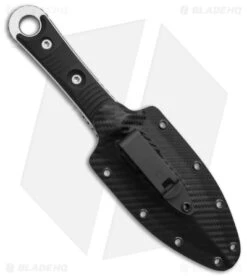 Microtech Borka SBD Dagger Fixed Blade Knife Black G-10 (4.4" Stonewash Serr) -Microtech Microtech SBD SW FS Dagger FB Knife Black G10 4in SW BHQ 143303 td sheath