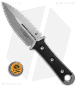Microtech Borka SBD Dagger Fixed Blade Knife Black G-10 (4.4" Stonewash Serr) -Microtech Microtech SBD SW FS Dagger FB Knife Black G10 4in SW BHQ 143303 td size