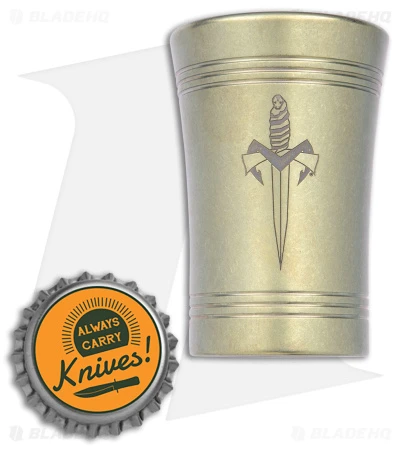 Microtech Shot Glass BL 1 Dagger Gold Titanium 4 Microtech Shot Glass BL 1 Dagger Gold Titanium - Image 2