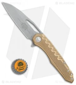 Microtech Sigil MK6 Frame Lock Knife Brass W/Damascus Insert (3.75" Apocalyptic) 9 Microtech Sigil MK6 Frame Lock Knife Brass W/Damascus Insert (3.75" Apocalyptic) -Microtech Microtech Sigil MK6 Brass Damascus insert apocalyptic BHQ 77781 jr bottlecap