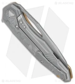 Microtech Sigil MK6 Frame Lock Knife Brass W/Damascus Insert (3.75" Apocalyptic) 7 Microtech Sigil MK6 Frame Lock Knife Brass W/Damascus Insert (3.75" Apocalyptic) -Microtech Microtech Sigil MK6 Brass Damascus insert apocalyptic BHQ 77781 jr side