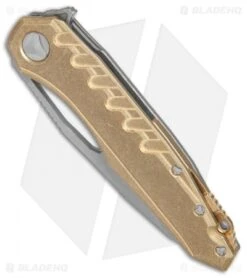 Microtech Sigil MK6 Frame Lock Knife Brass W/Damascus Insert (3.75" Apocalyptic) 8 Microtech Sigil MK6 Frame Lock Knife Brass W/Damascus Insert (3.75" Apocalyptic) -Microtech Microtech Sigil MK6 Brass Damascus insert apocalyptic BHQ 77781 jr spine