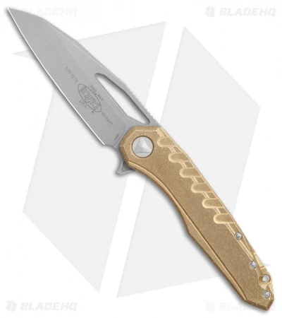 Microtech Sigil MK6 Frame Lock Knife Brass W/Damascus Insert (3.75" Apocalyptic) 3 Microtech Sigil MK6 Frame Lock Knife Brass W/Damascus Insert (3.75" Apocalyptic)
