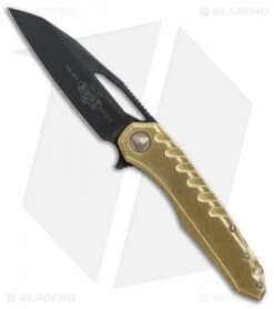 Microtech Sigil MK6 Frame Lock Knife Brass/Bronze Ti (3.75" DLC Black)
