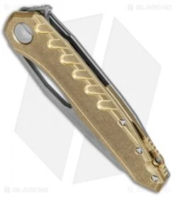 Microtech Sigil MK6 Frame Lock Knife Brass (3.75" Apocalyptic Serr) -Microtech Microtech Sigil MK6 FL Brass Apocalyptic Serr 196 11 APBR BHQ 77449 jr spine