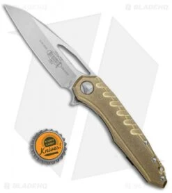 Microtech Sigil MK6 Frame Lock Knife Brass (3.75" Stonewash) 9 Microtech Sigil MK6 Frame Lock Knife Brass (3.75" Stonewash) -Microtech Microtech Sigil MK6 FL Brass SW 196 10BR BHQ 76600 jr bottlecap