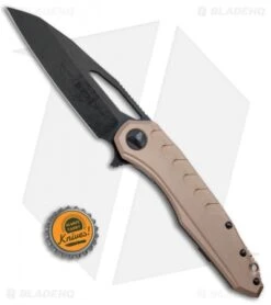 Microtech Sigil MK6 Frame Lock Knife Tan Al (3.75" Black DLC) -Microtech Microtech Sigil MK6 FL Tan Al Black DLC 196 1DLCTA BHQ 74530 jr bottlecap
