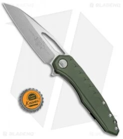 Microtech Sigil MK6 Frame Lock Knife OD Green (3.75" Stonewash) -Microtech Microtech Sigil MK6 Ti OD Green SW 196 10 OD BHQ 71986 jr bottlecap