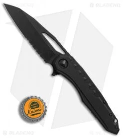 Microtech Sigil MK6 Frame Lock Knife Tactical Black (3.75" Black Serr) 196-2DLCT -Microtech Microtech Sigil MK6 black black serr BHQ 74927 er bottlecap