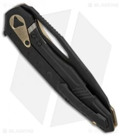 Microtech Sigil MK6 Frame Lock Knife Brass/Black (3.75" DLC Full Serr) -Microtech Microtech Sigil MK6 brass dlc full serr BHQ 75886 er side