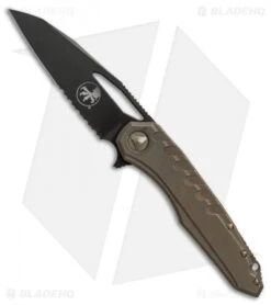 Microtech Sigil MK6 Frame Lock Knife Bronzed Titanium (3.75" DLC Serr)