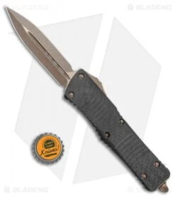 Microtech Signature Series Combat Troodon OTF Knife CF (3.8" Bronze Apocalyptic) -Microtech Microtech Signature Series Combat Troodon DE OTF CF Bronze BHQ 135401 jr bottlecap