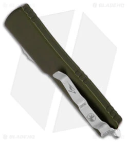 Microtech Signature Series UTX-70 Hellhound Tanto OTF Knife OD Green (2.4" SW) -Microtech Microtech Signature Series UTX 70 Hellhound Tanto OTF Knife OD Green 2in SW BHQ 175692 td side