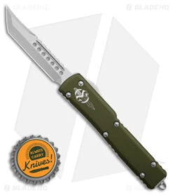Microtech Signature Series UTX-70 Hellhound Tanto OTF Knife OD Green (2.4" SW) -Microtech Microtech Signature Series UTX 70 Hellhound Tanto OTF Knife OD Green 2in SW BHQ 175692 td size